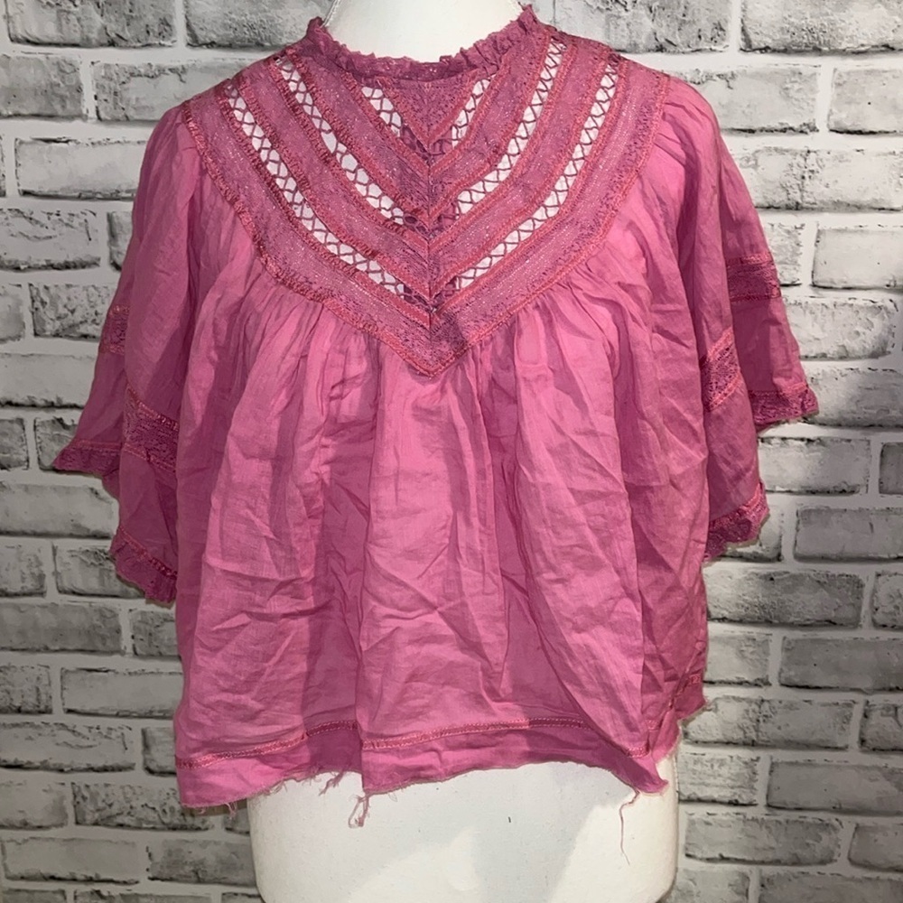Free People Lush Life lace trim top​​​​​​​